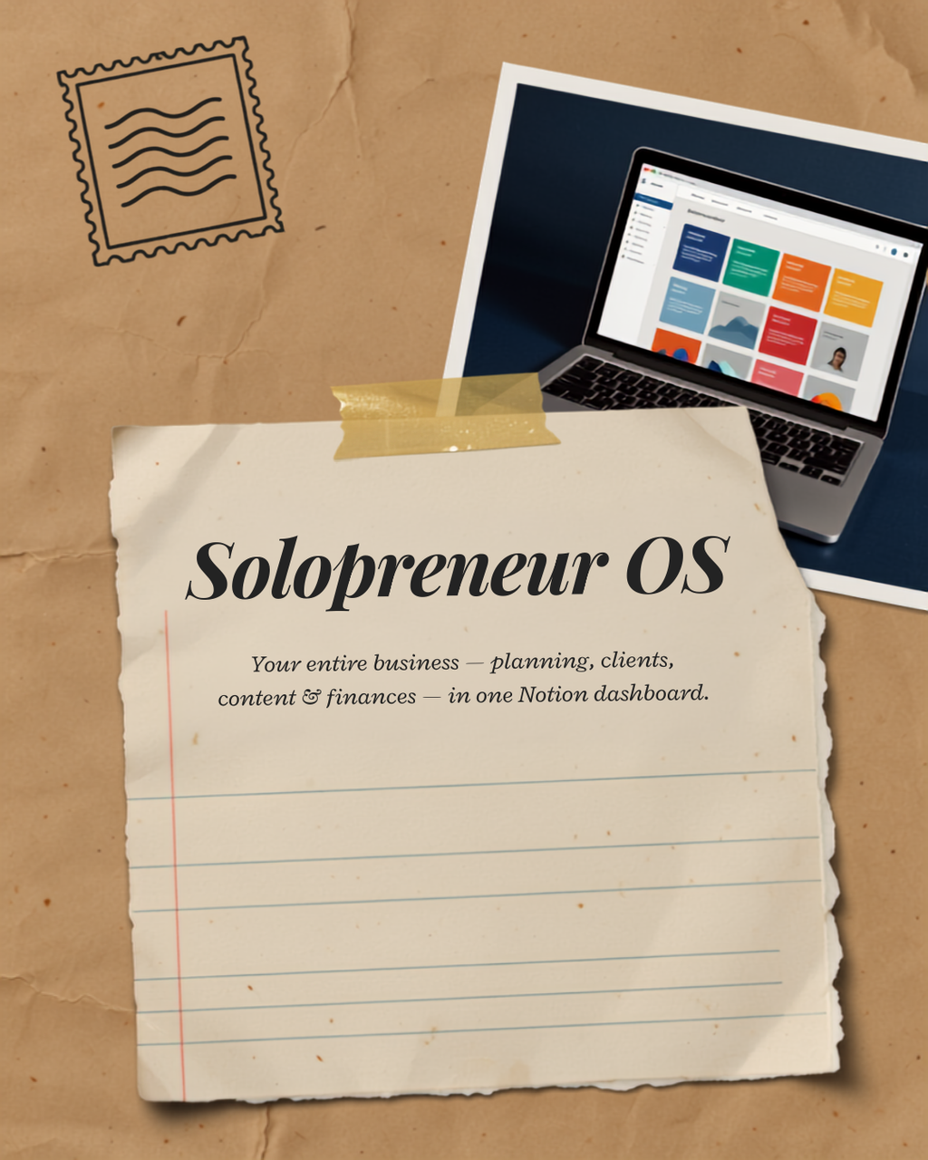 Solopreneur OS scrapbook style cover