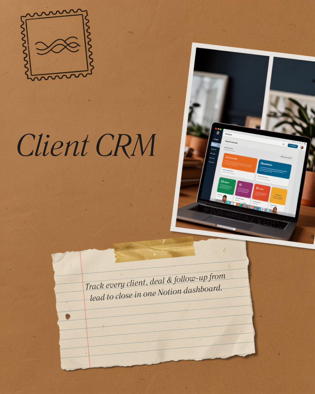 Client CRM scrapbook style cover