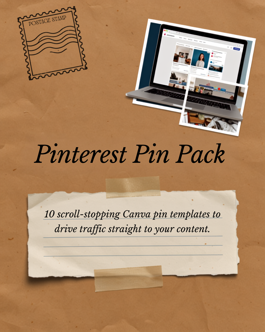 Pinterest Pin Pack scrapbook style cover