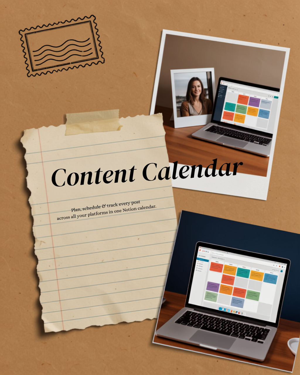 Content Calendar scrapbook style cover
