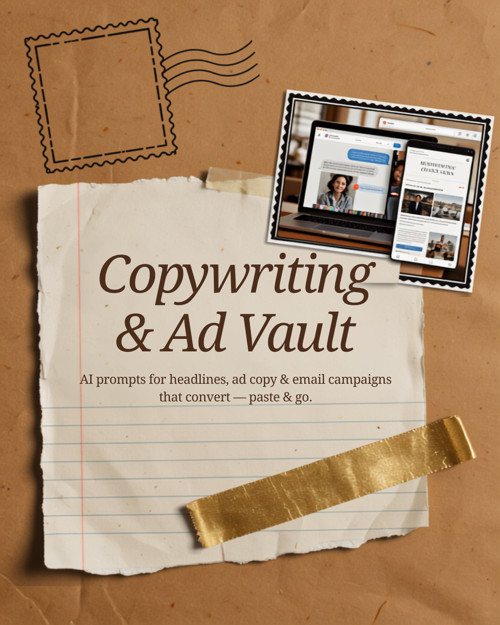 Copywriting & Ad Vault scrapbook style cover