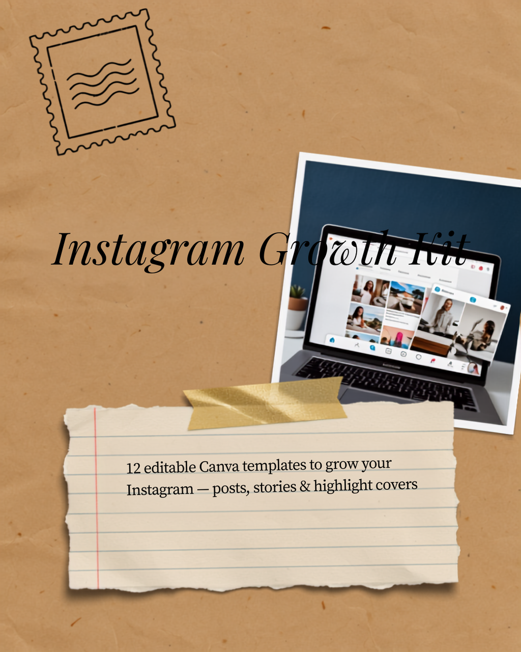 Instagram Growth Kit scrapbook style cover