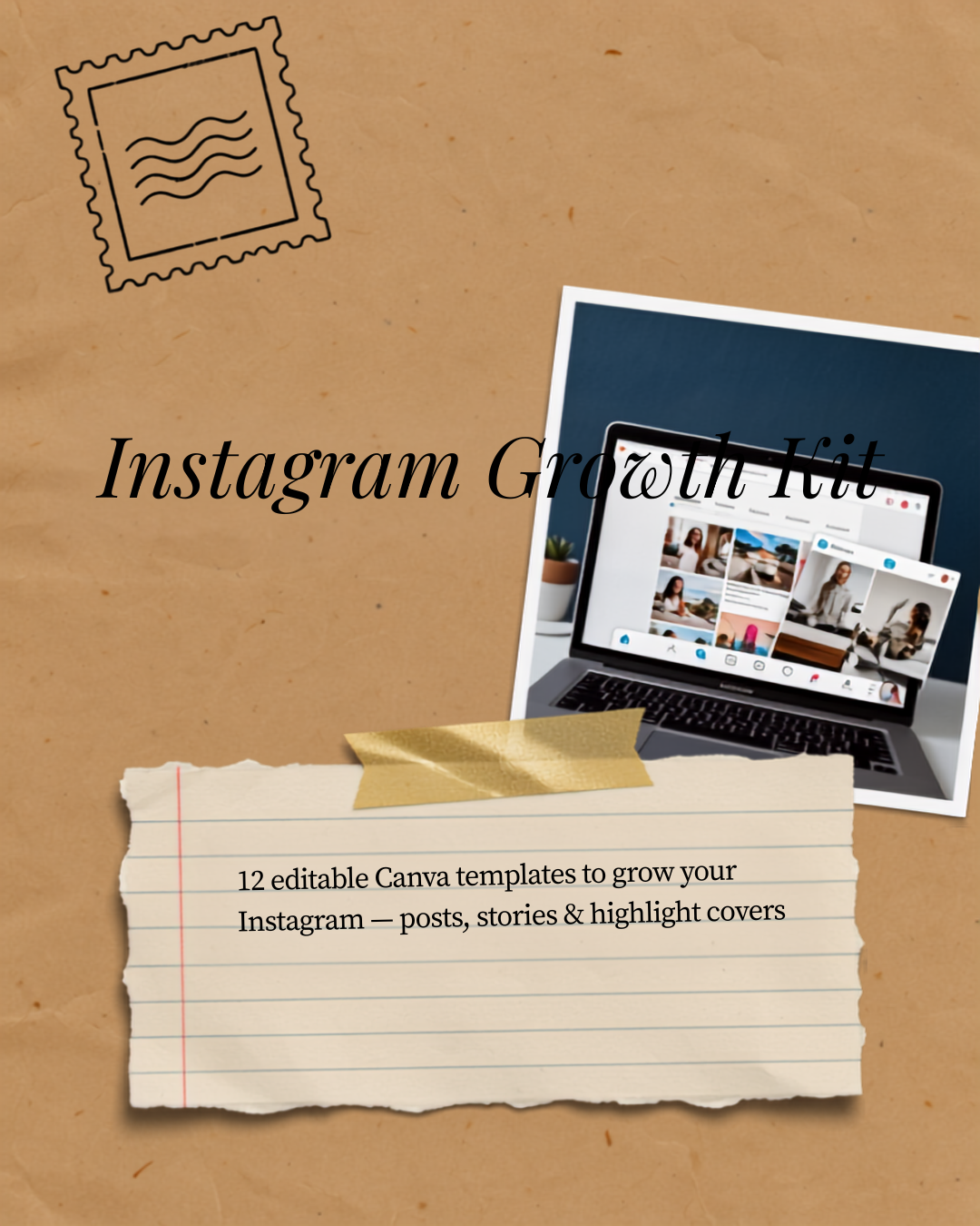 Instagram Growth Kit scrapbook style cover
