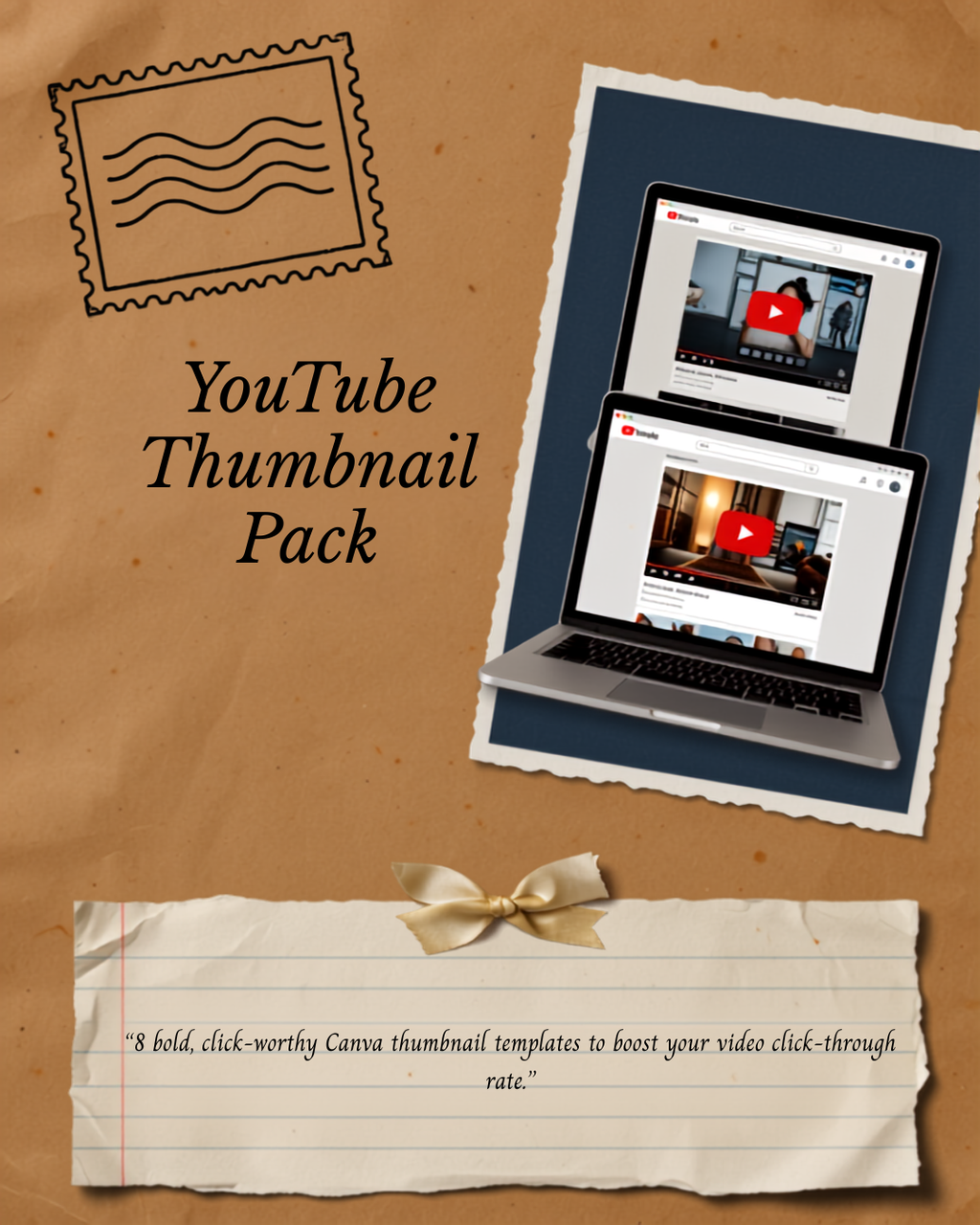 YouTube Thumbnail Pack scrapbook style cover