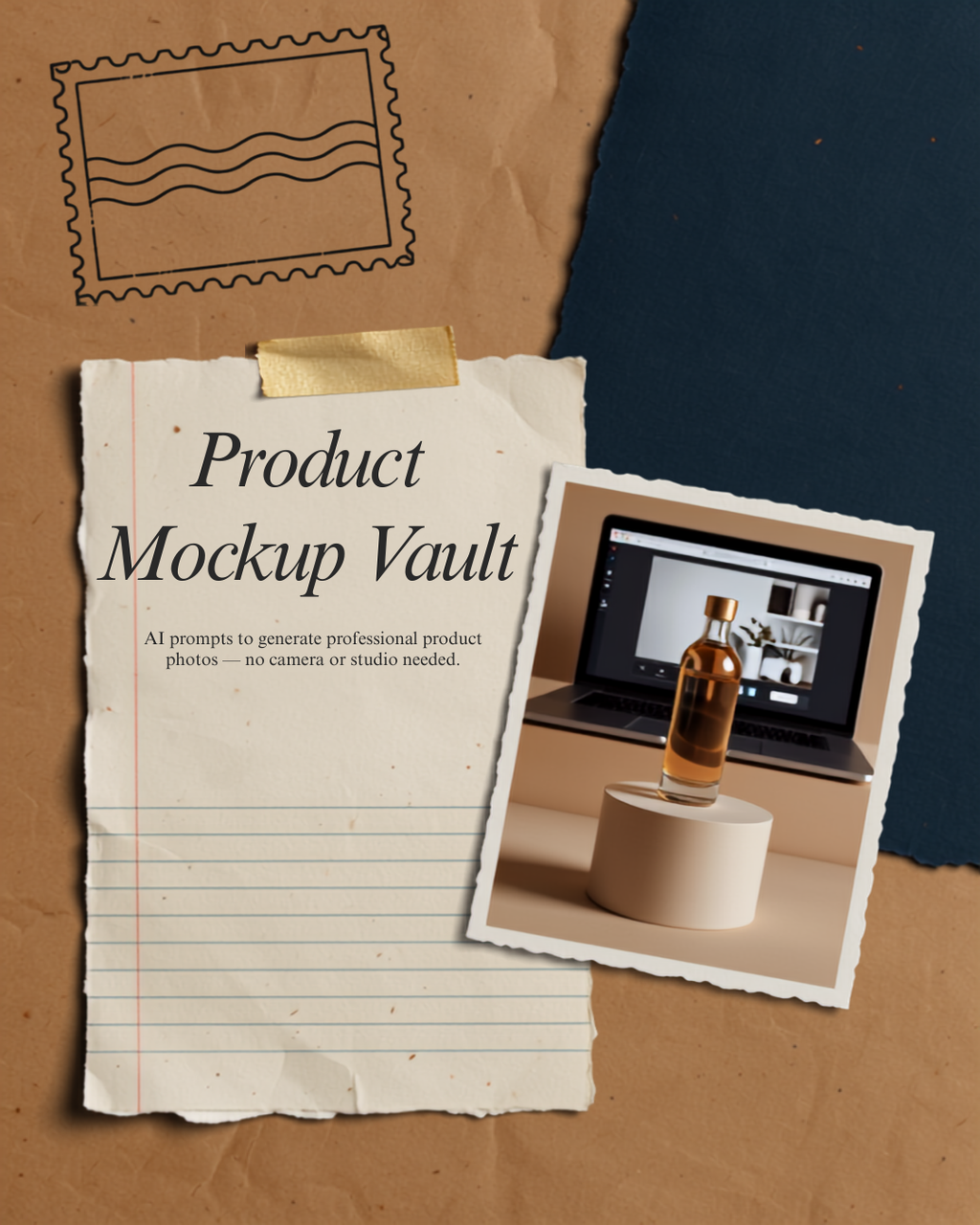 Product Mockup Vault scrapbook style cover